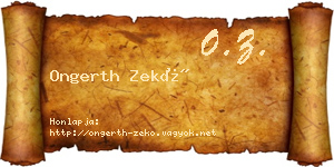 Ongerth Zekő névjegykártya